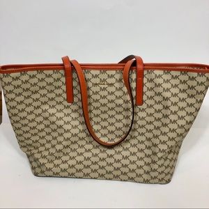 Michael Kors | Tan and Orange Logo Tote